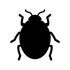 Simple Black Silhouette of a Ladybug or Similar Small Insect Creature