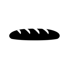 Silhouette of a loaf of bread with crust markings on a white background