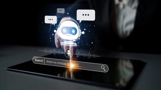 AI assistant with voice chat interface, combining smart chatbot, voice command, and AI-powered control search tools. Agentic AI assistant helps users search and chat naturally. Spline