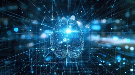 Obraz premium Digital brain network illustration