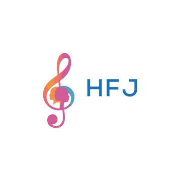 HFJ  &ldquo;Colorful music logo with human faces and treble clef design&rdquo; HFJ  Later Logo, &ldquo;Creative music academy logo with silhouette heads and notes&rdquo; 
