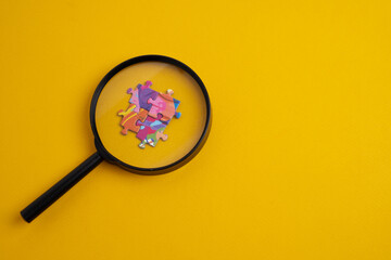 Magnifying Glass and Puzzle Piece: Search and Recruitment Concepts
