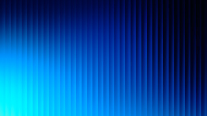 Fractal glass gradient in light and dark shades of blue. Ribbed, corrugated texture. Striped background with color gradation from cyan to navy blue. Fluted vertical lines pattern. Digital technology