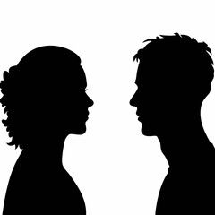 black and white silhouette of two couples