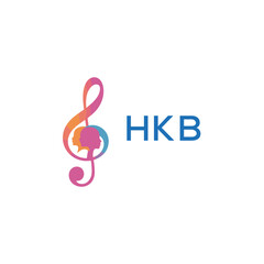 Fototapeta premium HKB “Colorful music logo with human faces and treble clef design” HKB Later Logo, “Creative music academy logo with silhouette heads and notes” 