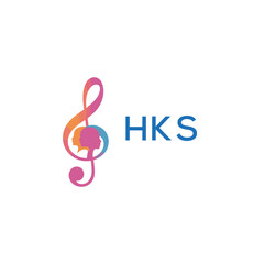 Fototapeta premium HKS “Colorful music logo with human faces and treble clef design” HKS Later Logo, “Creative music academy logo with silhouette heads and notes” 