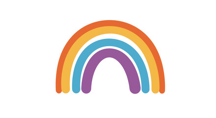 Fototapeta premium Colorful flat rainbow design on white background