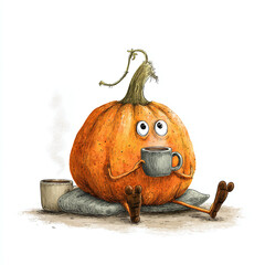 halloween pumpkin on white