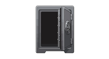 Obraz premium Open safe with combination lock on simple background