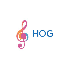 HOG “Colorful music logo with human faces and treble clef design” HOG Later Logo, “Creative music academy logo with silhouette heads and notes” 

HOG music, logo, HOG abstract, creative, HOG colorful,