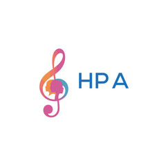 Fototapeta premium HPA “Colorful music logo with human faces and treble clef design” HPA Later Logo, “Creative music academy logo with silhouette heads and notes” 
