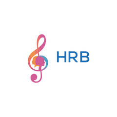 HRB “Colorful music logo with human faces and treble clef design” HRB Later Logo, “Creative music academy logo with silhouette heads and notes” 
