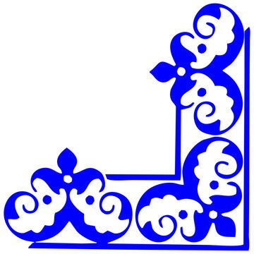 Intricate blue corner design vector for frames, borders, and decorative elements