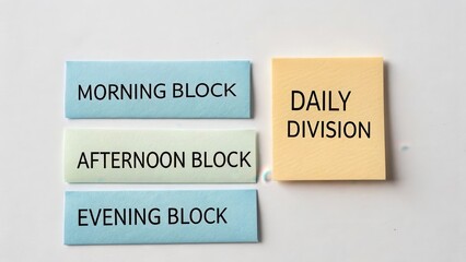 Colorful Sticky Notes Organized for Daily Task Division and Planning
