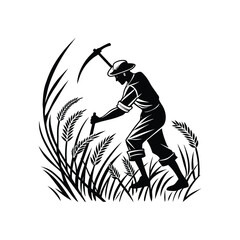 Fototapeta premium Tribal tattoo design featuring a black animal silhouette illustration of a horse and a man