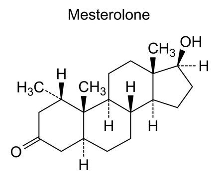 Chemical structure of mesterolone, drug substance