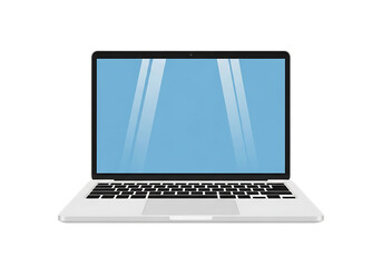 Sleek laptop with blank screen on a plain background vector illustration