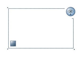 Vector illustration design with eye symbol and graphical rectangular shapes