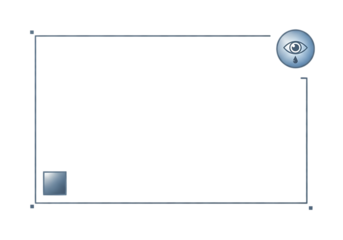 Vector illustration design with eye symbol and graphical rectangular shapes
