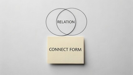 Conceptual Graphic of Relation and Connect Form on Sticky Note