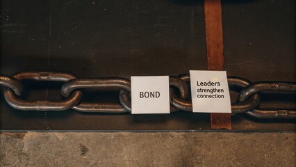 Chain Links with Words Bond and Leaders Strengthen Connection