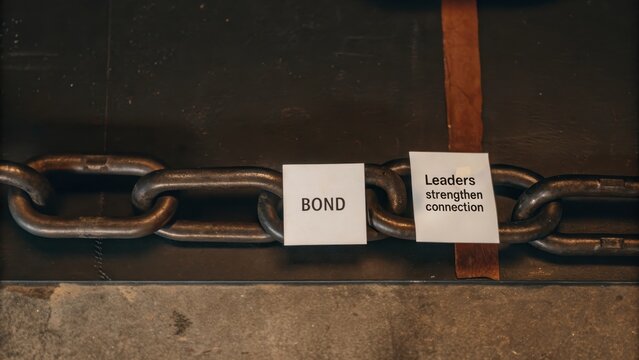 Chain Links with Words Bond and Leaders Strengthen Connection