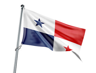 Panama flag with four quarters and blue and red stars