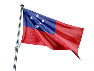 Samoa flag with stars and red field