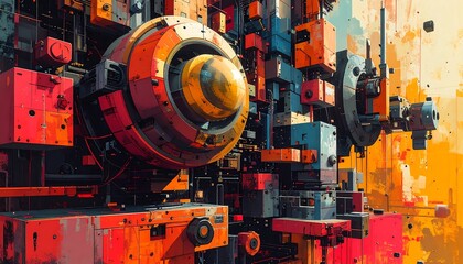 Abstract futuristic machinery