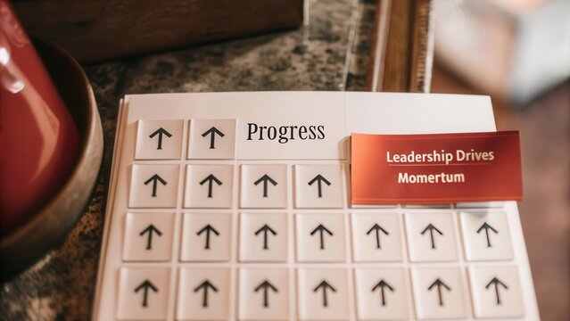 Progress Board with Leadership Concept and Upward Arrows Symbolism