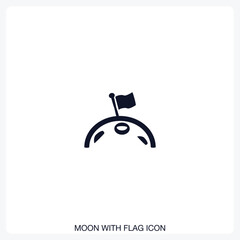 Moon with Flag Icon