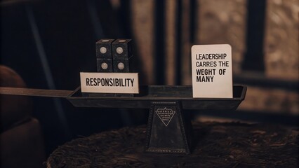 Responsibility and Leadership Visual Representation of Balance Concept