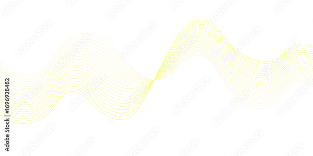 Poster abstract technology lines on white background. undulate golden wave swirl, frequency sound wave, twi