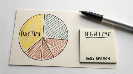 Creative Diagram Showing Daily Division Between Daytime and Nighttime
