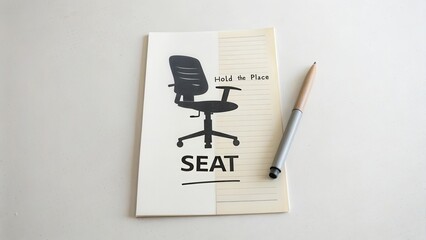 Seat Placeholder Notepad with Office Chair Graphic and Pen