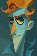 Artistic close-up of a fantasy elf with strong shadows, one side hidden, suggesting secrets and magical origin.