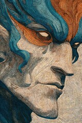 Artistic close-up of a fantasy elf with strong shadows, one side hidden, suggesting secrets and magical origin.