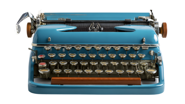 Vintage Teal Typewriter Retro Writing Machine Nostalgia