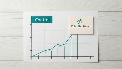 Growth Control Strategy with Chart and Sticky Note on Wood Background