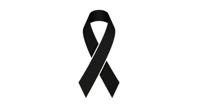 Simple Black Awareness Ribbon Symbol.