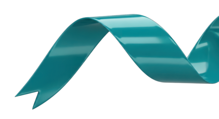 Teal Ribbon in a Curving Design.
