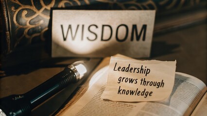 Wisdom Concept on Leadership Growth Through Knowledge and Learning