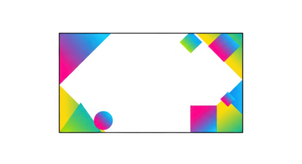 Colorful Geometric Shapes Border with Gradient Fill.