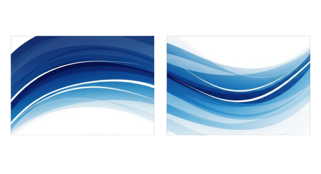 Abstract Blue Wave Background Design Set.