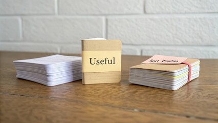 Wooden Notebooks and Sticky Notes for Organizing Tasks and Ideas