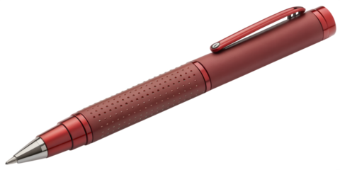 Red metallic ballpoint pen modern design
