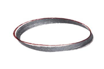 Circular saw band isolated against black background for industrial tools or woodworking projects