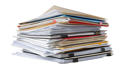 Stack of organized documents for office administration and business paperwork management efficiency