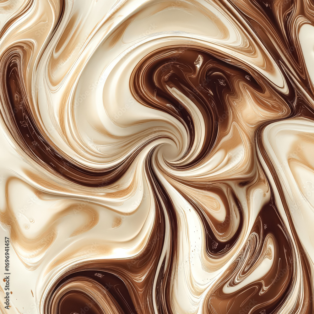 Poster abstract swirl pattern in rich brown and cream tones, creating a fluid and dynamic visual experience