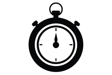Black Stopwatch Icon Showing Half Past the Hour for Timing and Deadlines